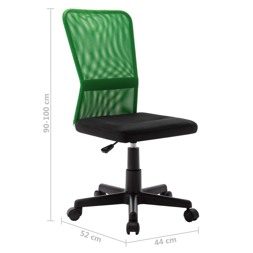 Chaise de bureau Noir et vert 44x52x100 cm Tissu en maille Chaises de bureau vidaXL   