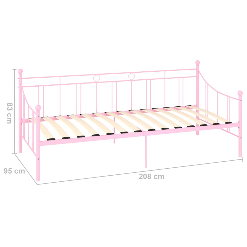 Cadre de lit de repos Rose Métal 90 x 200 cm Lits & cadres de lit vidaXL   