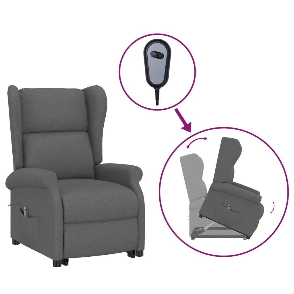 vidaXL Fauteuil Gris foncé Tissu - Xios Store SNC