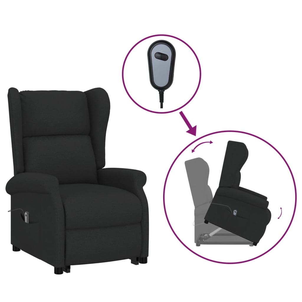 vidaXL Fauteuil Noir Tissu - Xios Store SNC