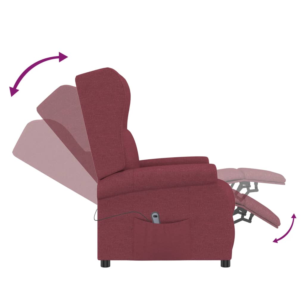 vidaXL Fauteuil Rouge bordeaux Tissu - Xios Store SNC