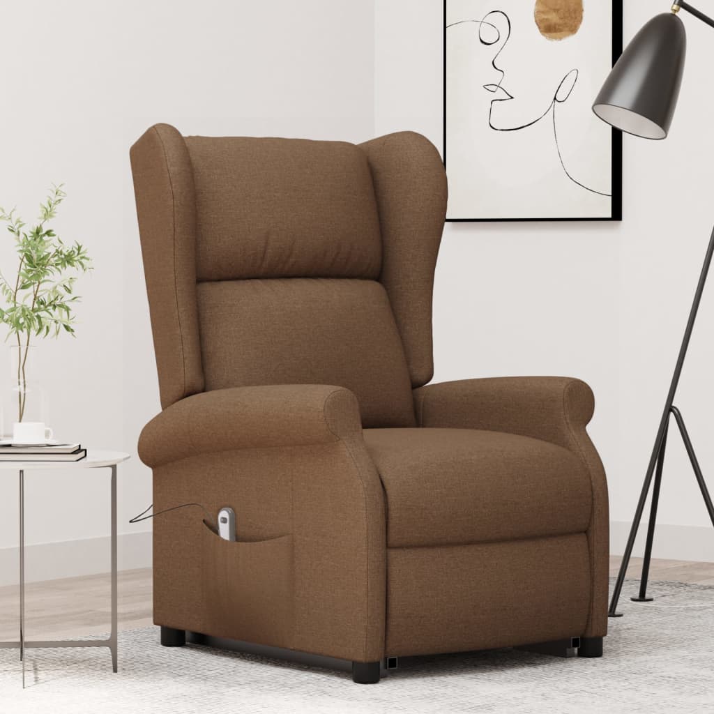 vidaXL Fauteuil Marron Tissu - Xios Store SNC