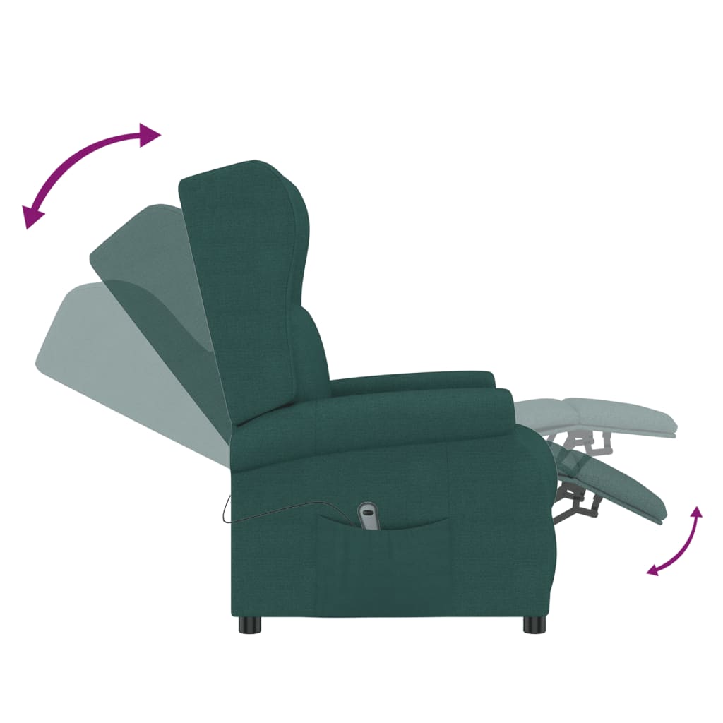 vidaXL Fauteuil Vert foncé Tissu - Xios Store SNC