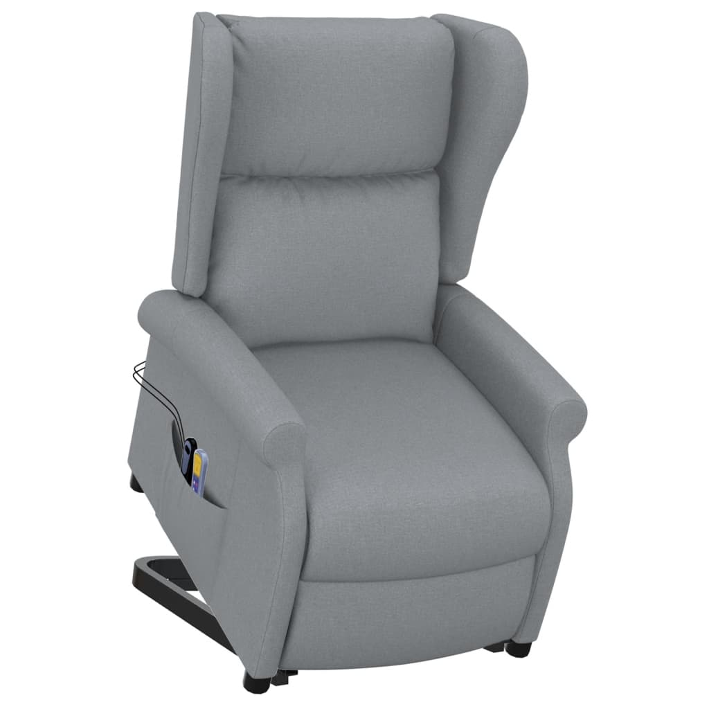 Fauteuil de massage inclinable Gris clair Tissu Fauteuils électriques vidaXL   