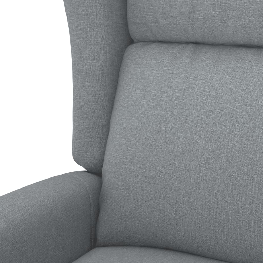 Fauteuil de massage inclinable Gris clair Tissu Fauteuils électriques vidaXL   