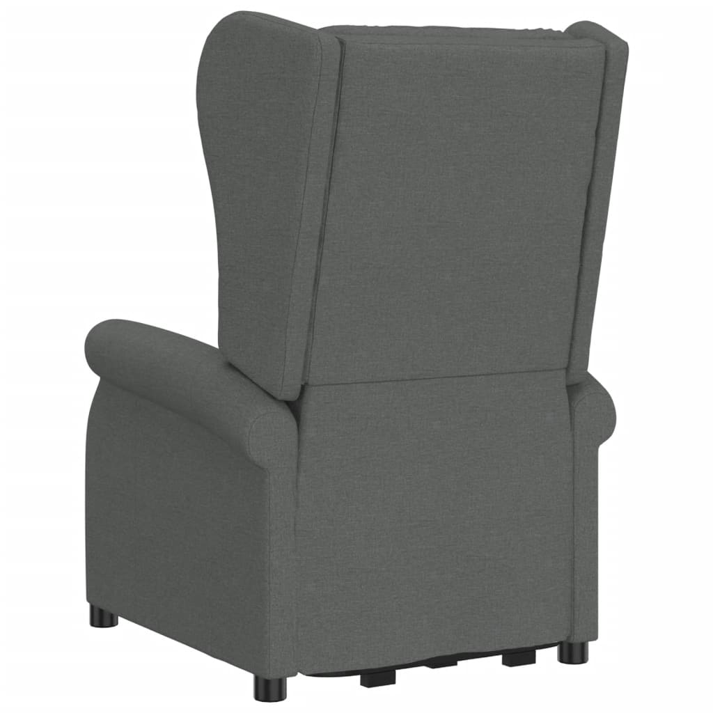 Fauteuil de massage inclinable Gris foncé Tissu Fauteuils électriques vidaXL   