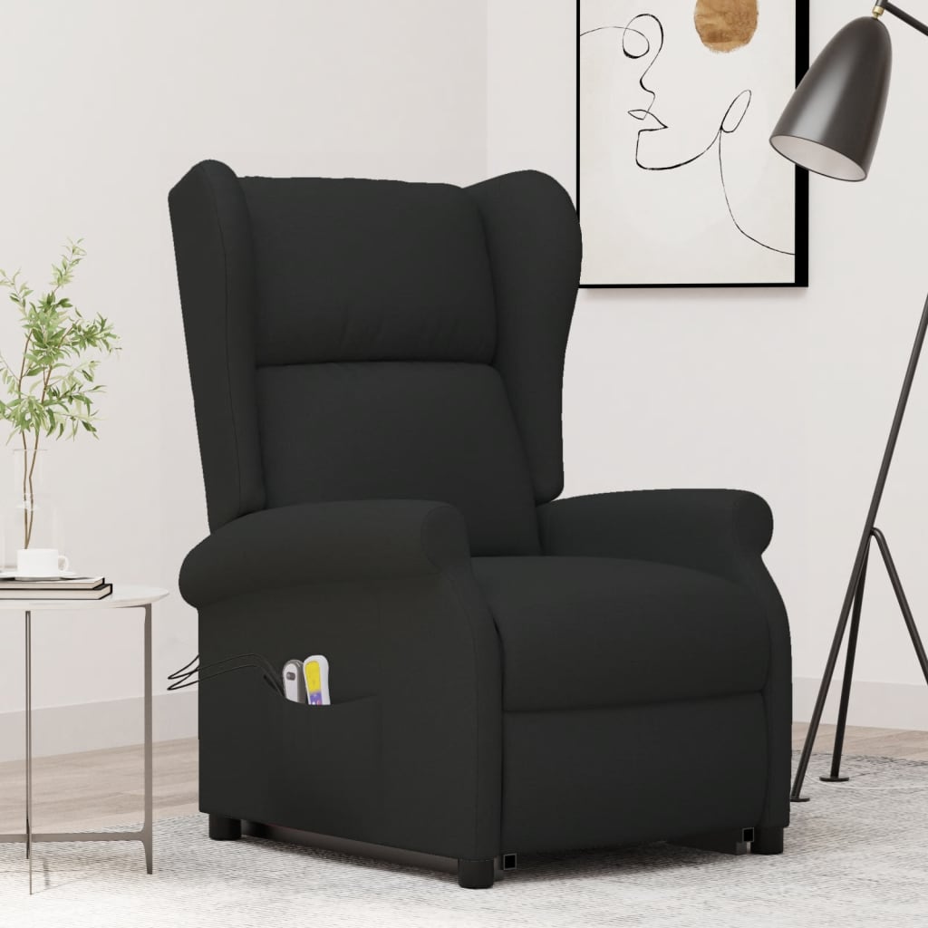 Fauteuil de massage Noir Tissu Fauteuils électriques vidaXL   