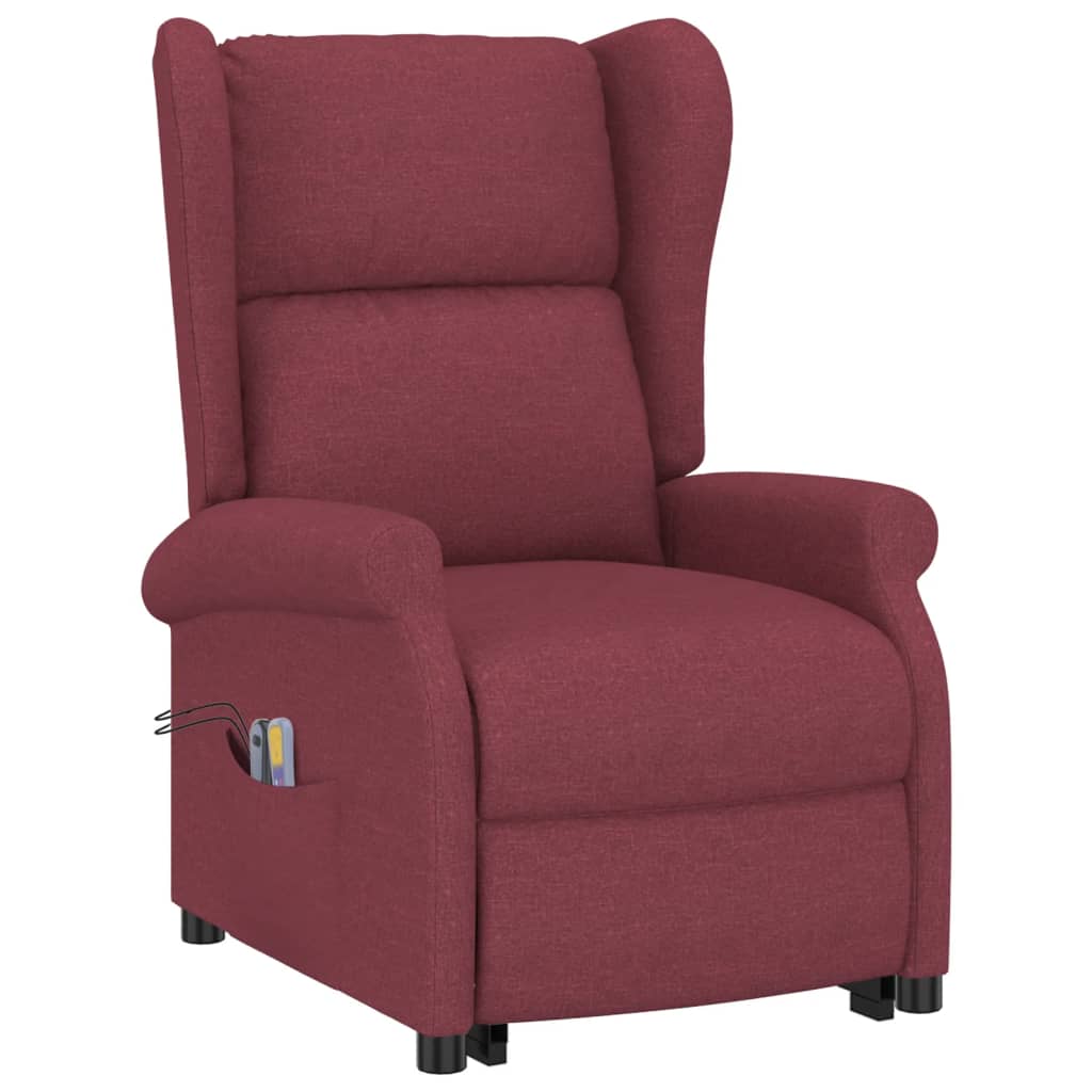 vidaXL Fauteuil de massage Rouge bordeaux Tissu - Xios Store SNC