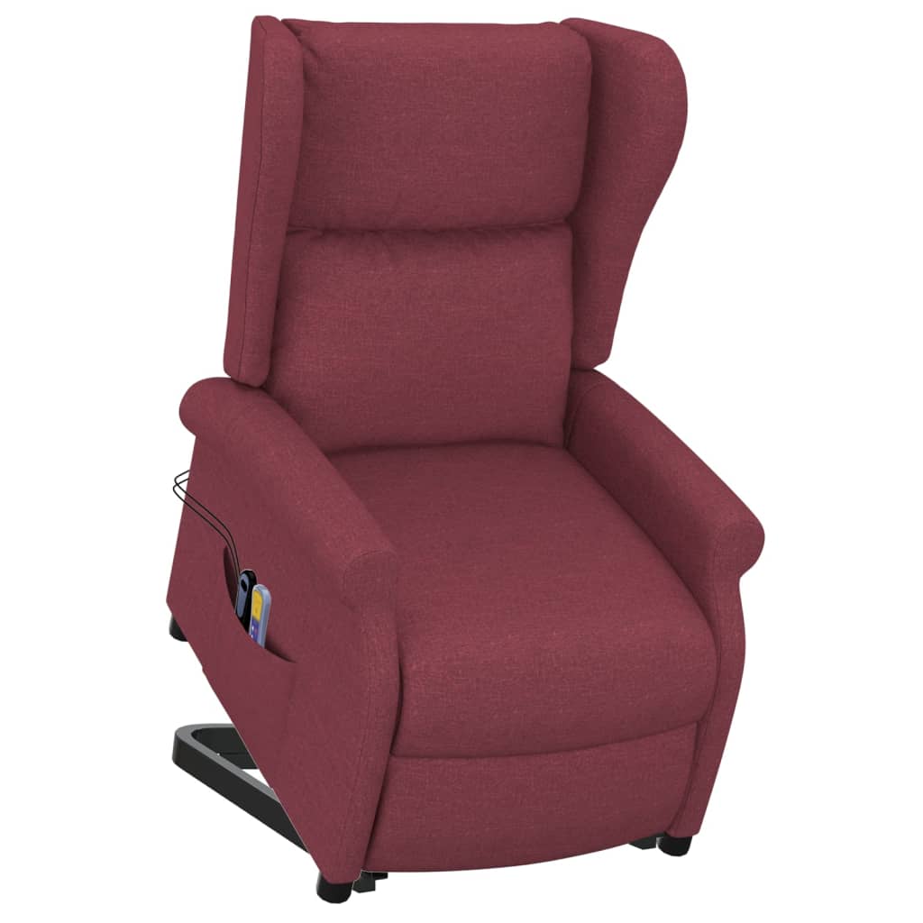 vidaXL Fauteuil de massage Rouge bordeaux Tissu - Xios Store SNC