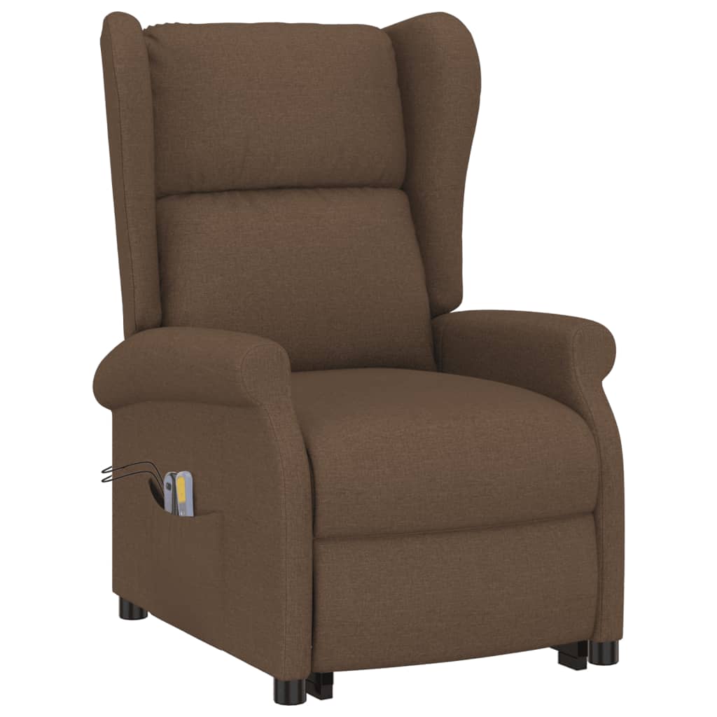 Fauteuil de massage Marron Tissu Fauteuils électriques vidaXL   