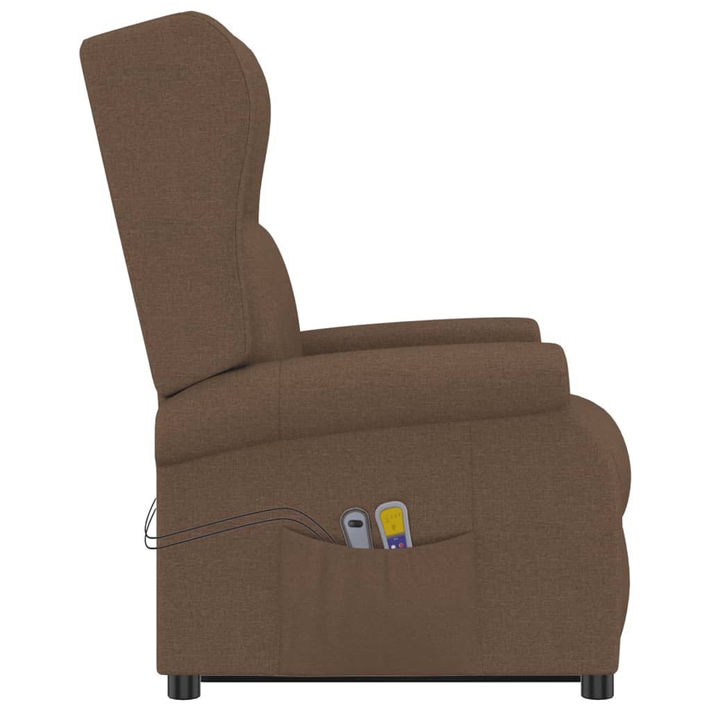 Fauteuil de massage Marron Tissu Fauteuils électriques vidaXL   