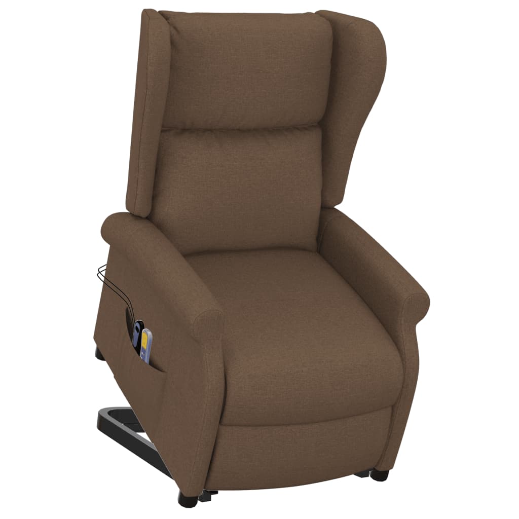 Fauteuil de massage Marron Tissu Fauteuils électriques vidaXL   