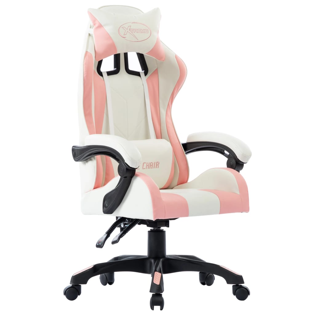 Fauteuil de jeux vidéo Rose Similicuir Chaises de bureau vidaXL   