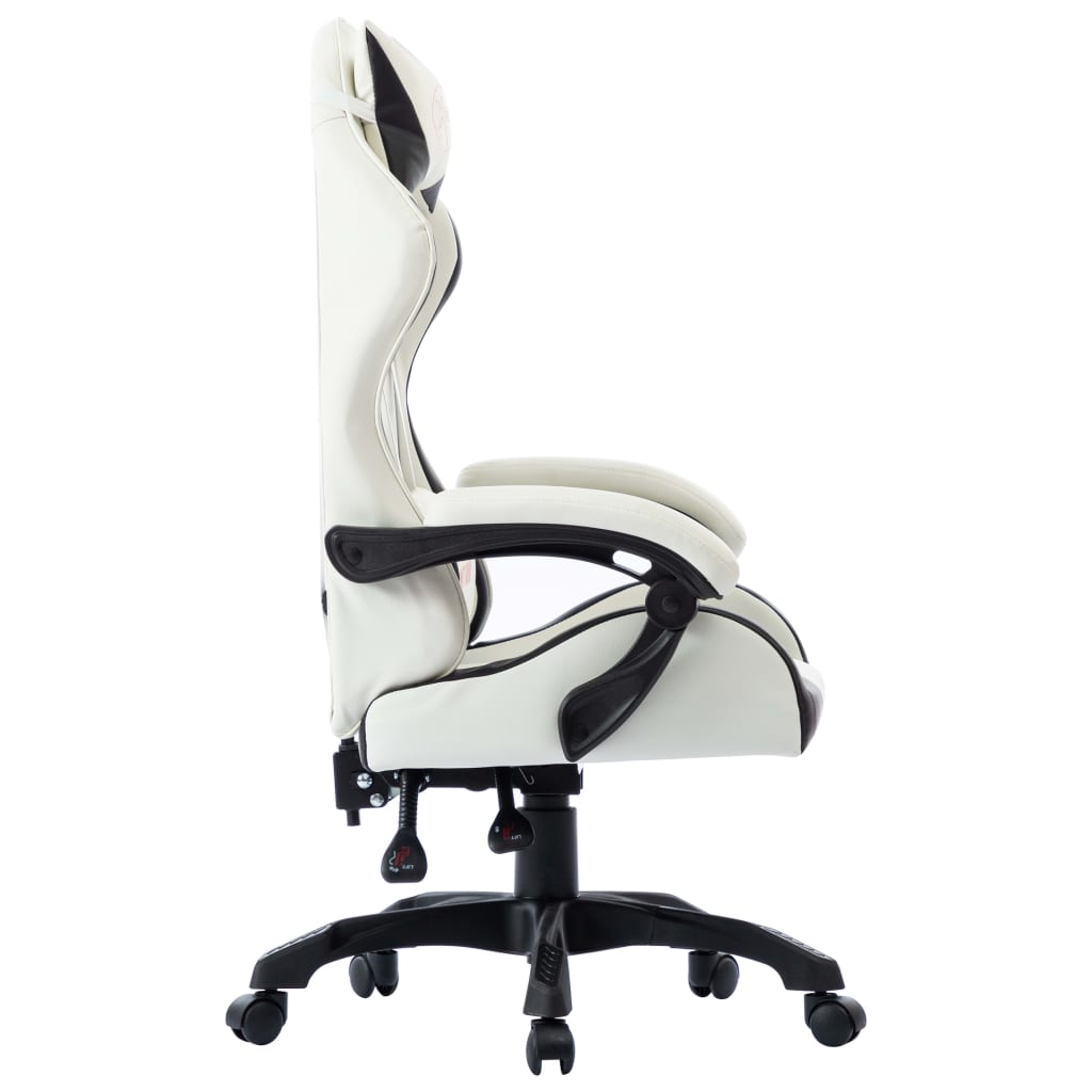 Fauteuil de jeux vidéo Blanc Similicuir Chaises de bureau vidaXL