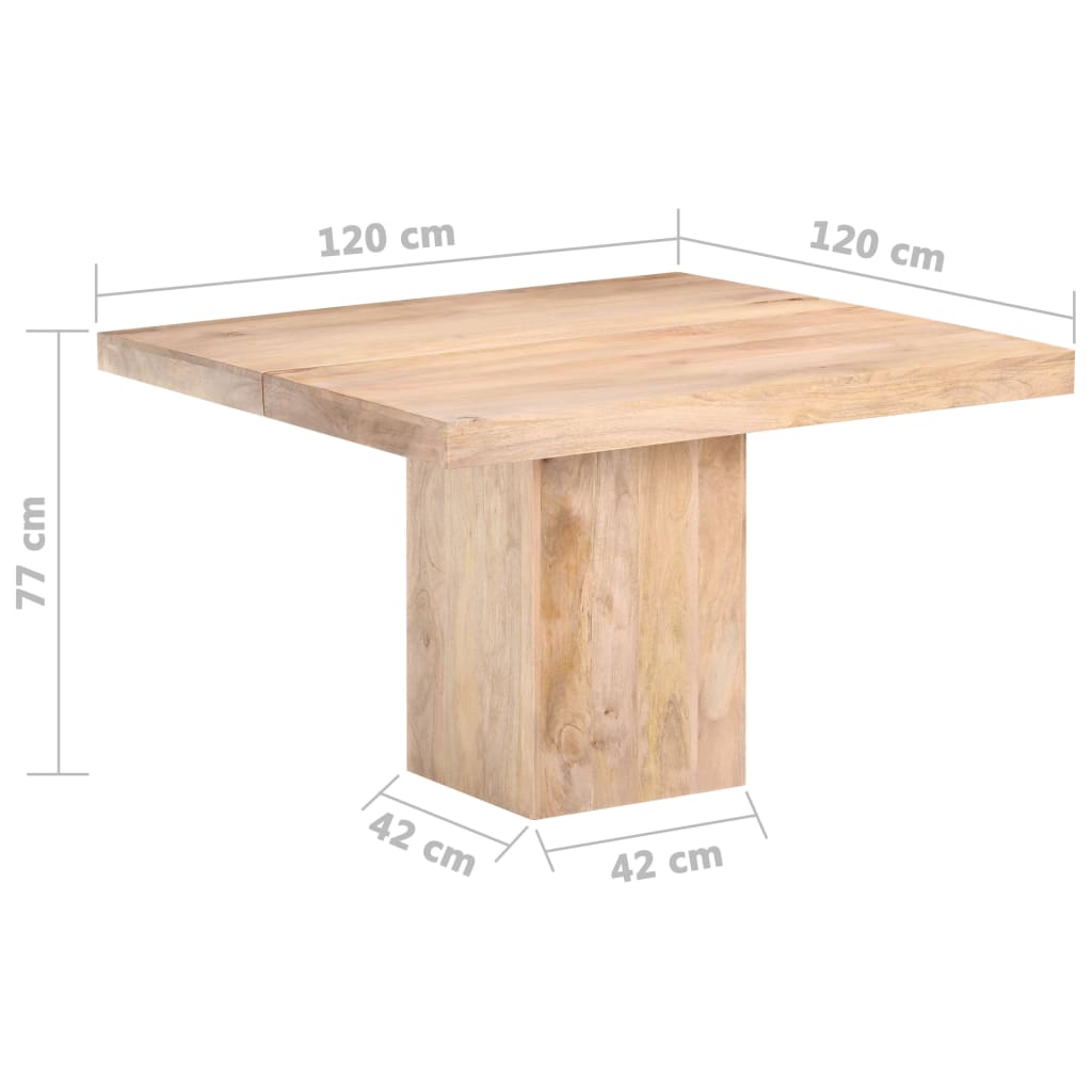 Table de salle à manger 120x120x77 cm Bois de manguier massif Tables à manger vidaXL   