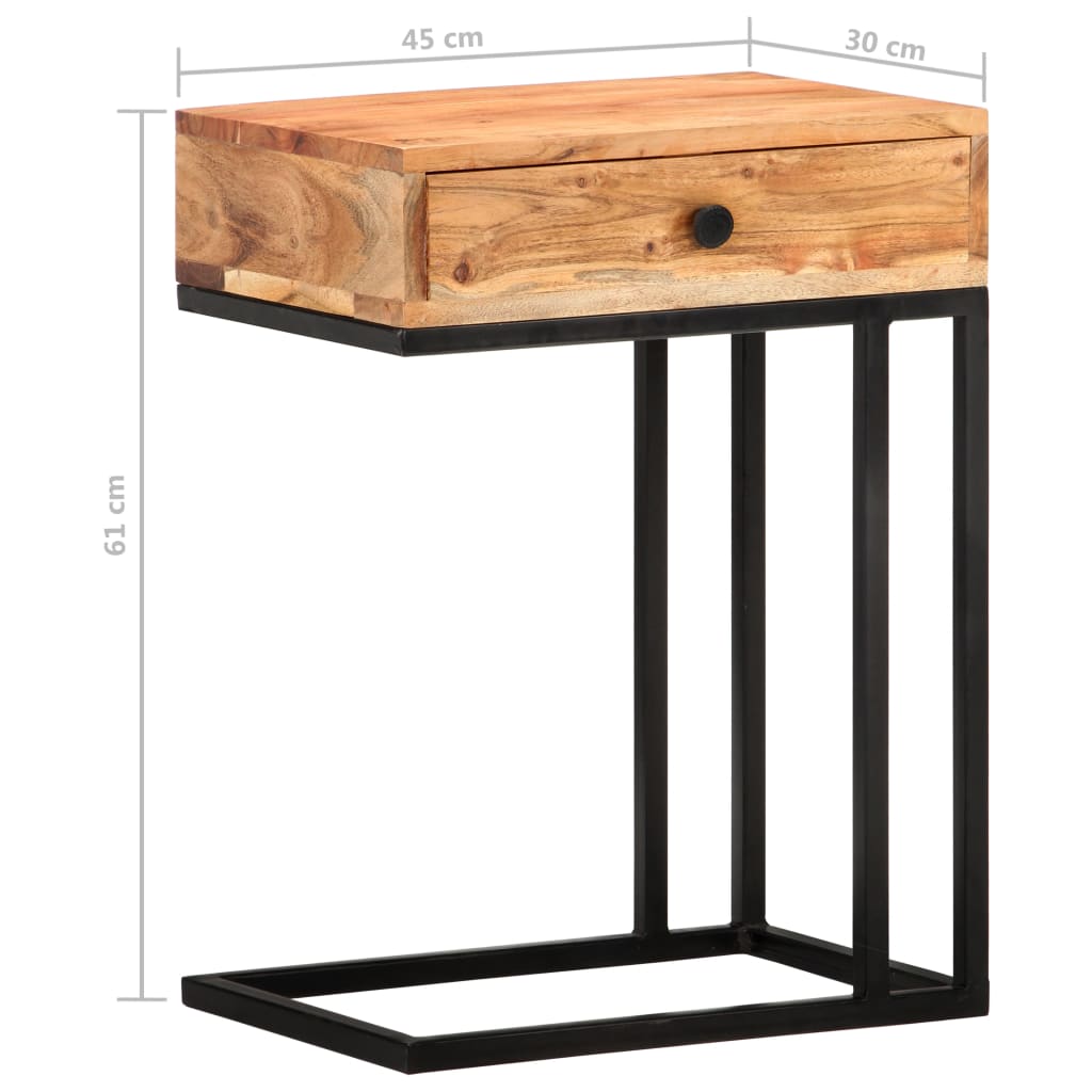 Table d'appoint en forme d'U 45x30x61 cm Bois d'acacia massif Tables d'appoint vidaXL   