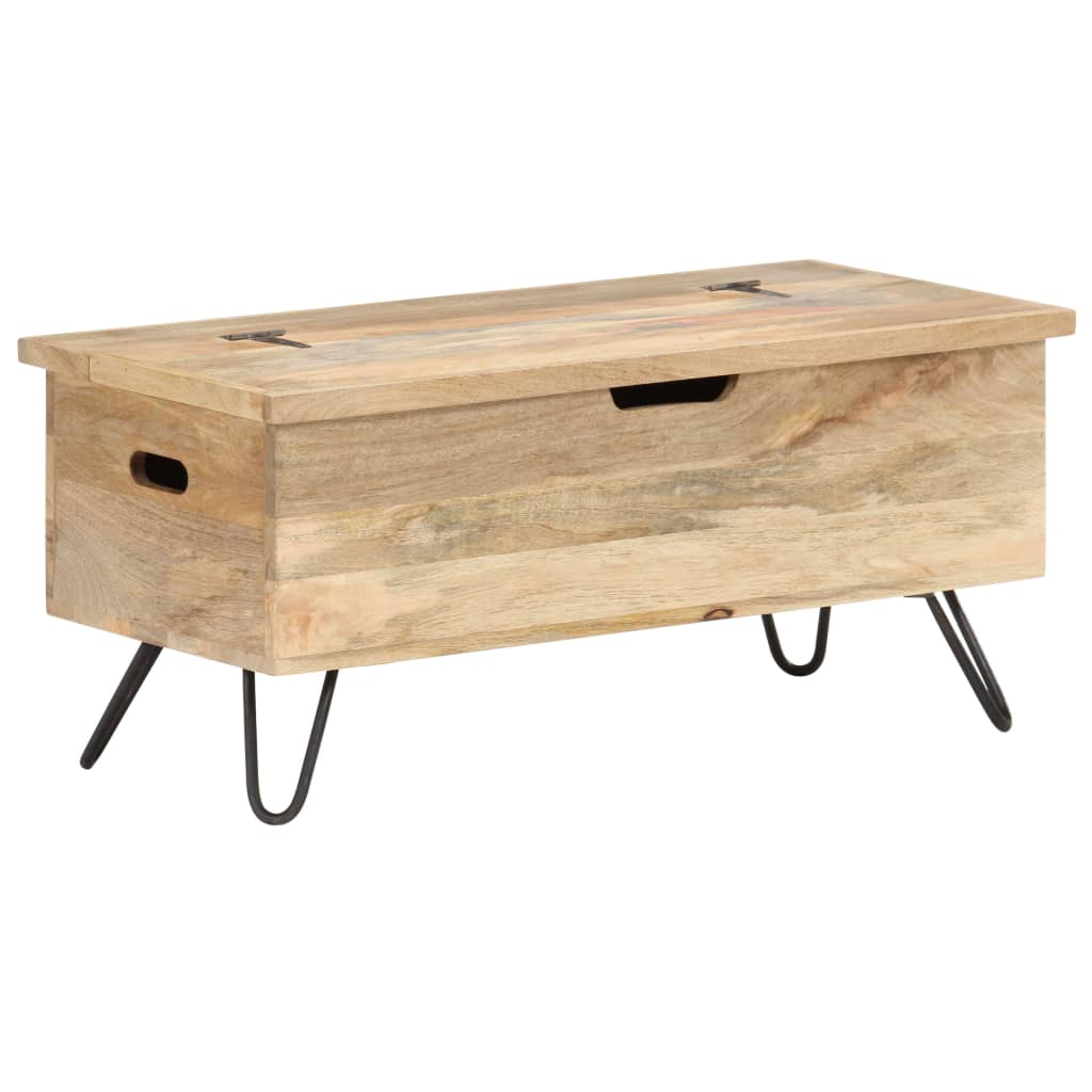 Coffre 90x40x45 cm Bois solide de manguier Coffres de rangement vidaXL   