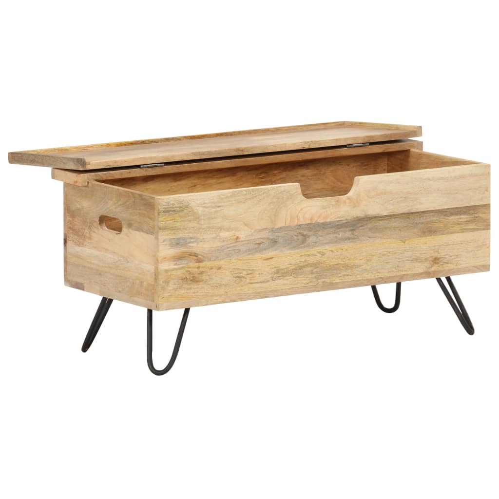 Coffre 90x40x45 cm Bois solide de manguier Coffres de rangement vidaXL   