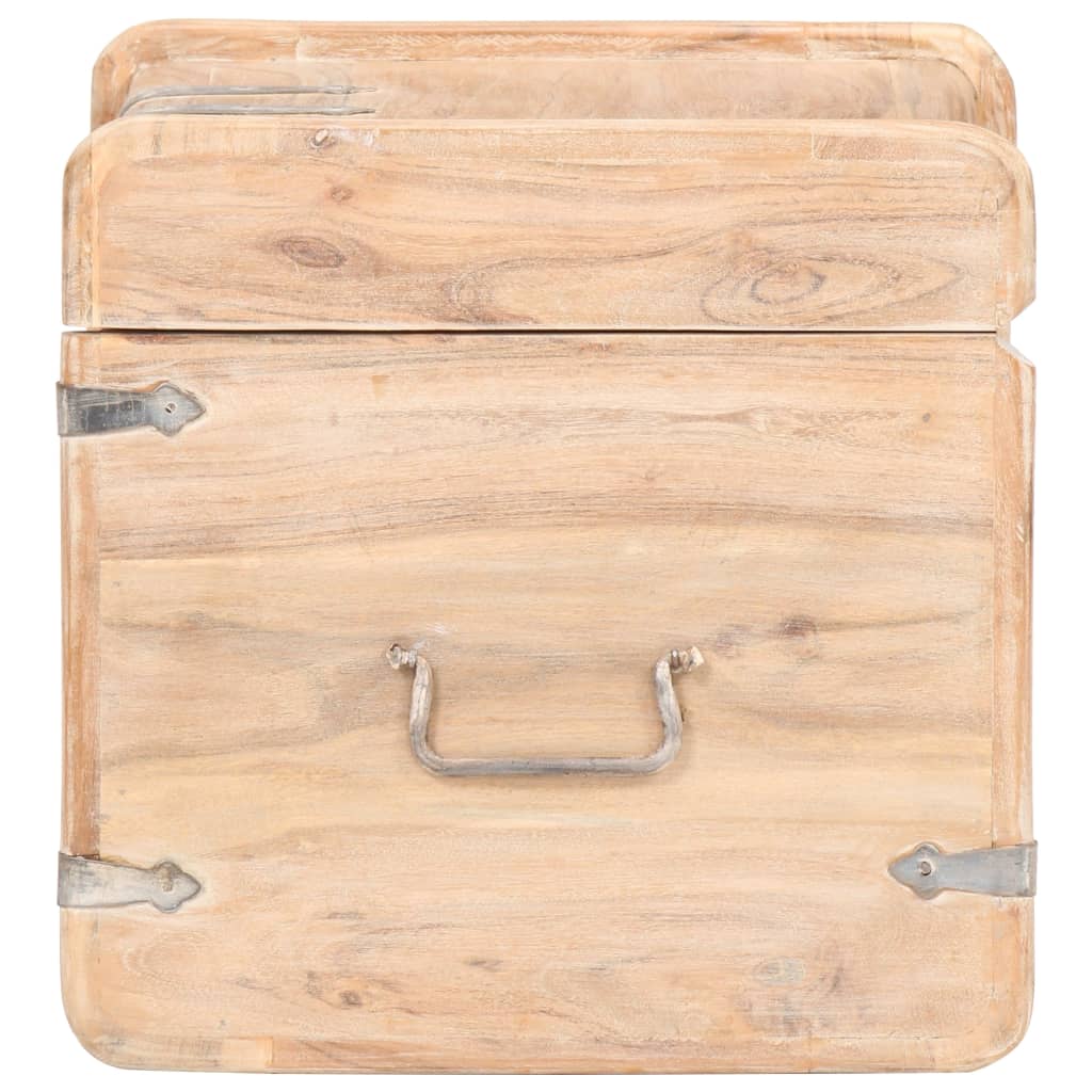 Coffre 40x40x40 cm Bois d'acacia solide Coffres de rangement vidaXL   