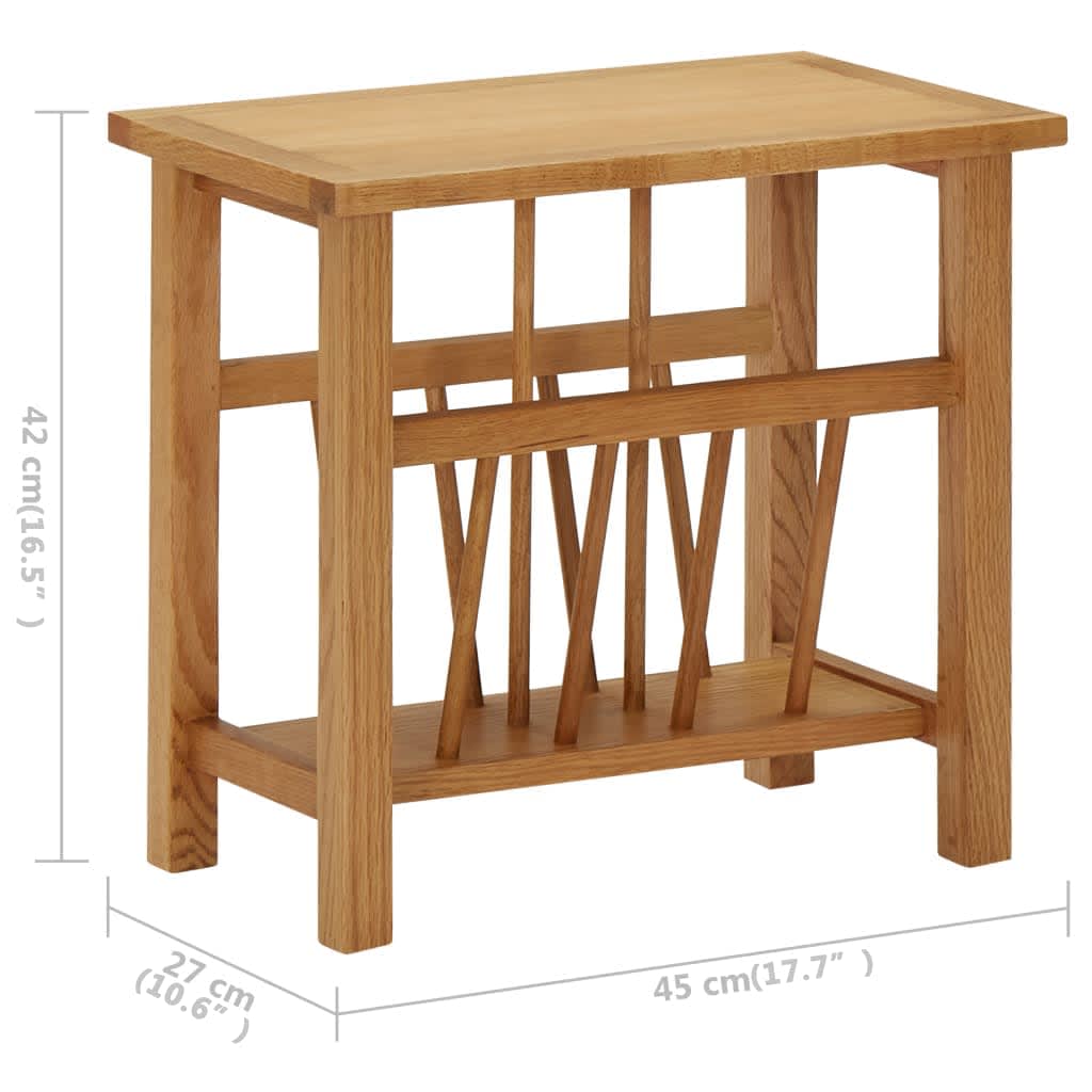 Table à revues 45x27x42 cm Bois de chêne solide Tables d'appoint vidaXL