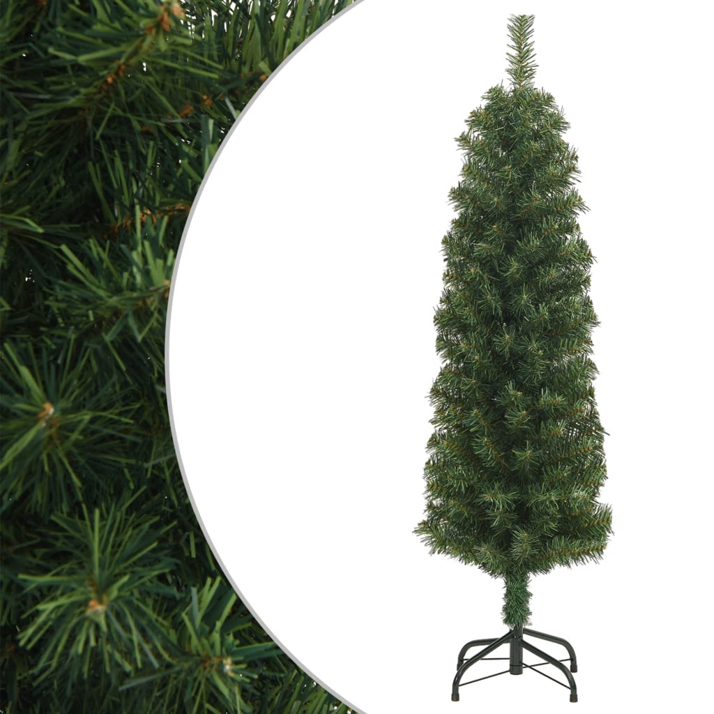 Sapin de Noël artificiel mince avec support vert 150 cm PVC - Xios Store SNC