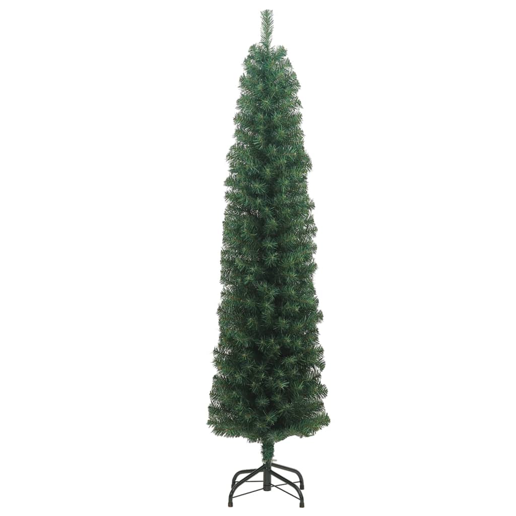 Sapin de Noël artificiel mince avec support vert 180 cm PVC - Xios Store SNC