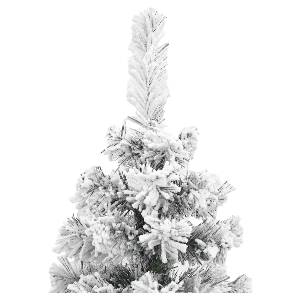 Sapin de Noël artificiel mince flocon de neige vert 150 cm PVC - Xios Store SNC