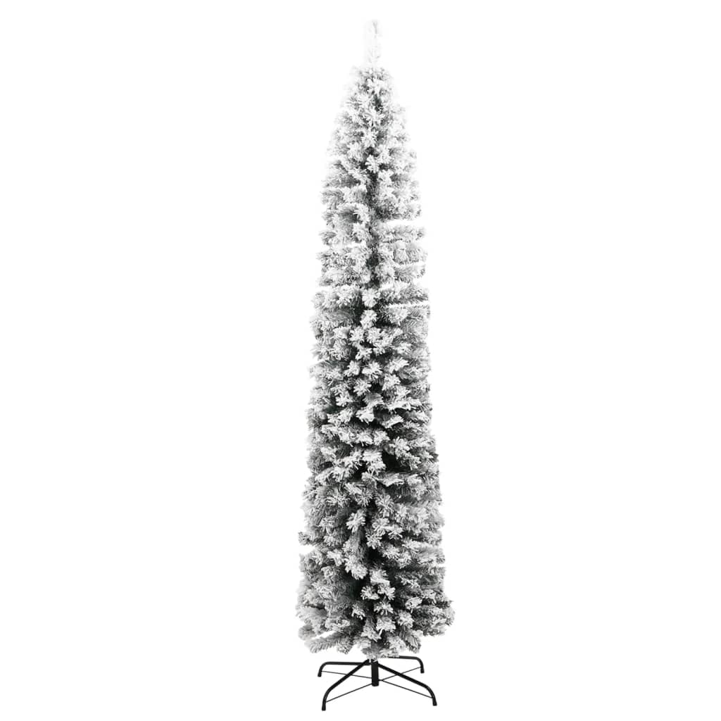 Sapin de Noël artificiel mince flocon de neige vert 180 cm PVC - Xios Store SNC