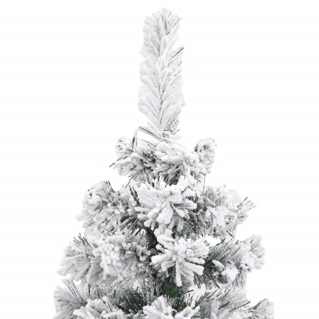 Sapin de Noël artificiel mince flocon de neige vert 210 cm PVC - Xios Store SNC