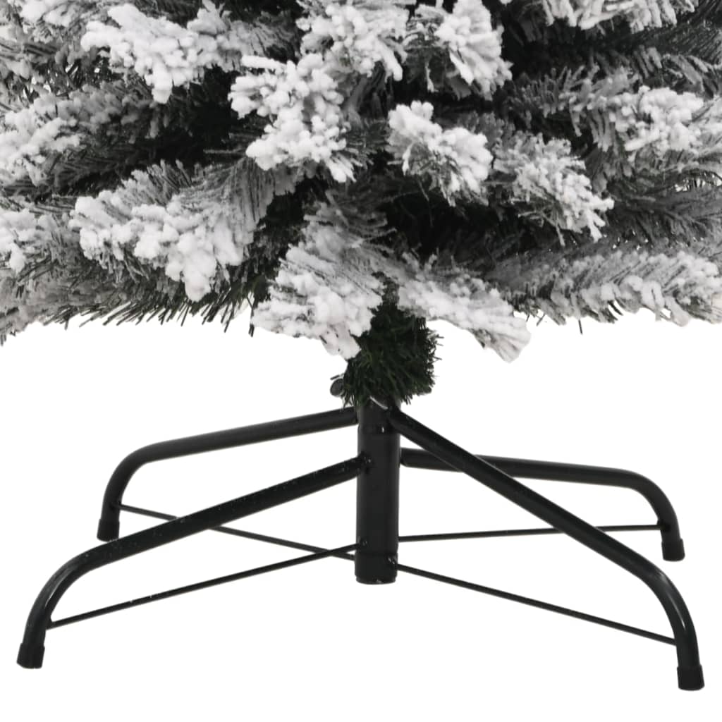 Sapin de Noël artificiel mince flocon de neige vert 210 cm PVC - Xios Store SNC