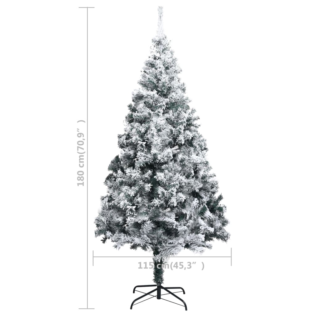 Sapin de Noël artificiel avec neige floquée vert 180 cm PVC - Xios Store SNC