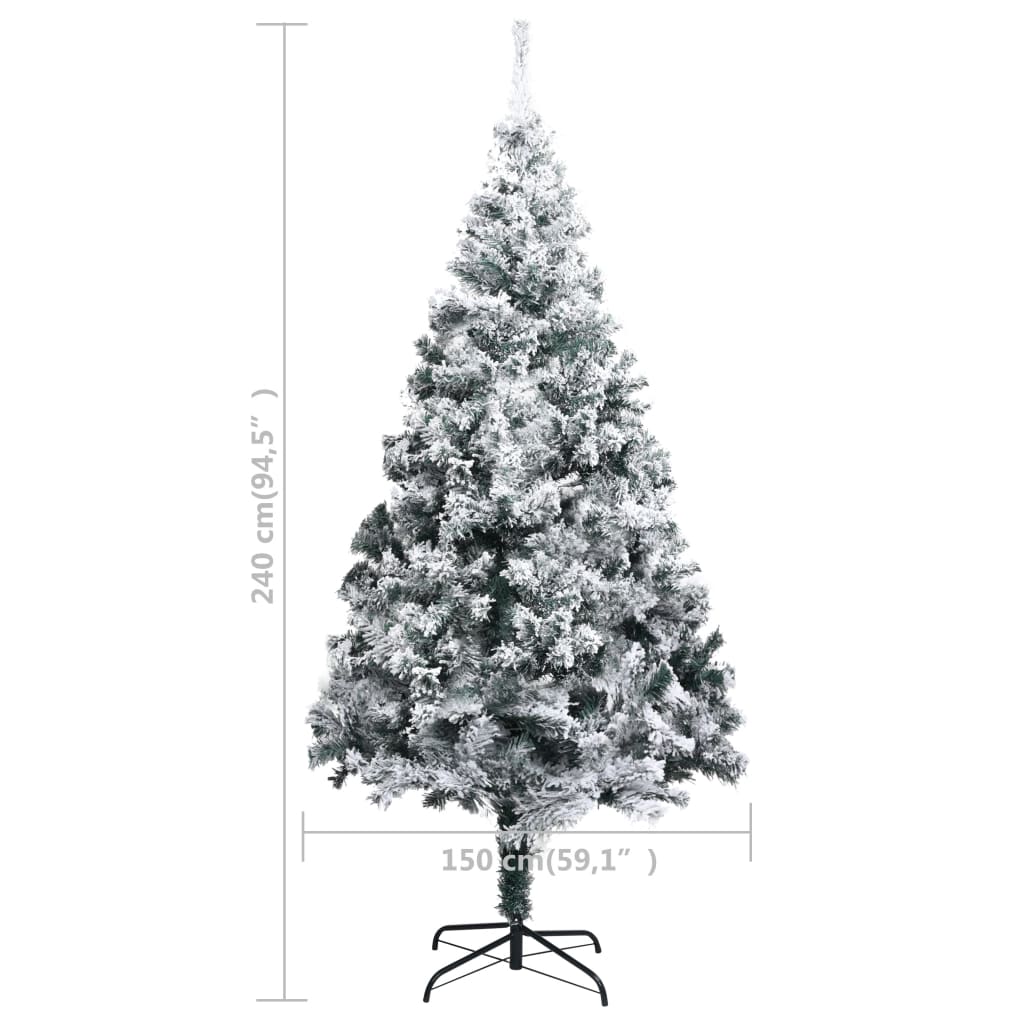 Sapin de Noël artificiel avec neige floquée vert 240 cm PVC - Xios Store SNC