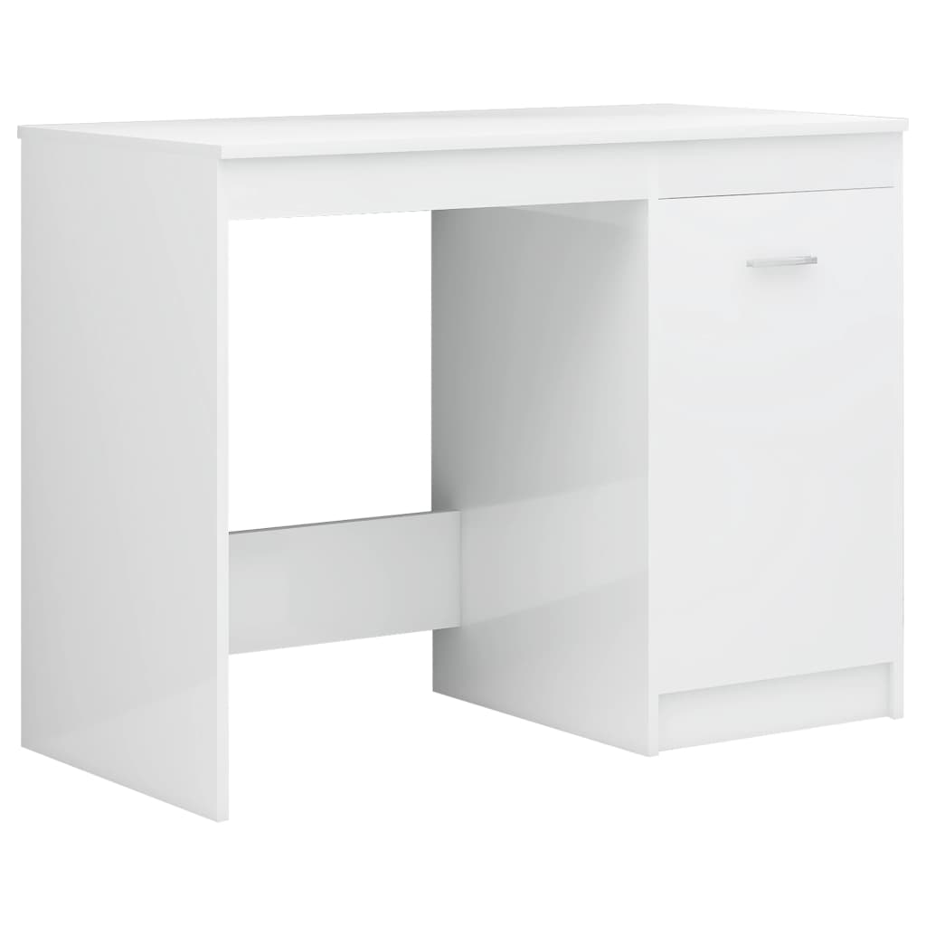 Bureau Blanc brillant 140x50x76 cm Bois d’ingénierie Bureaux vidaXL   