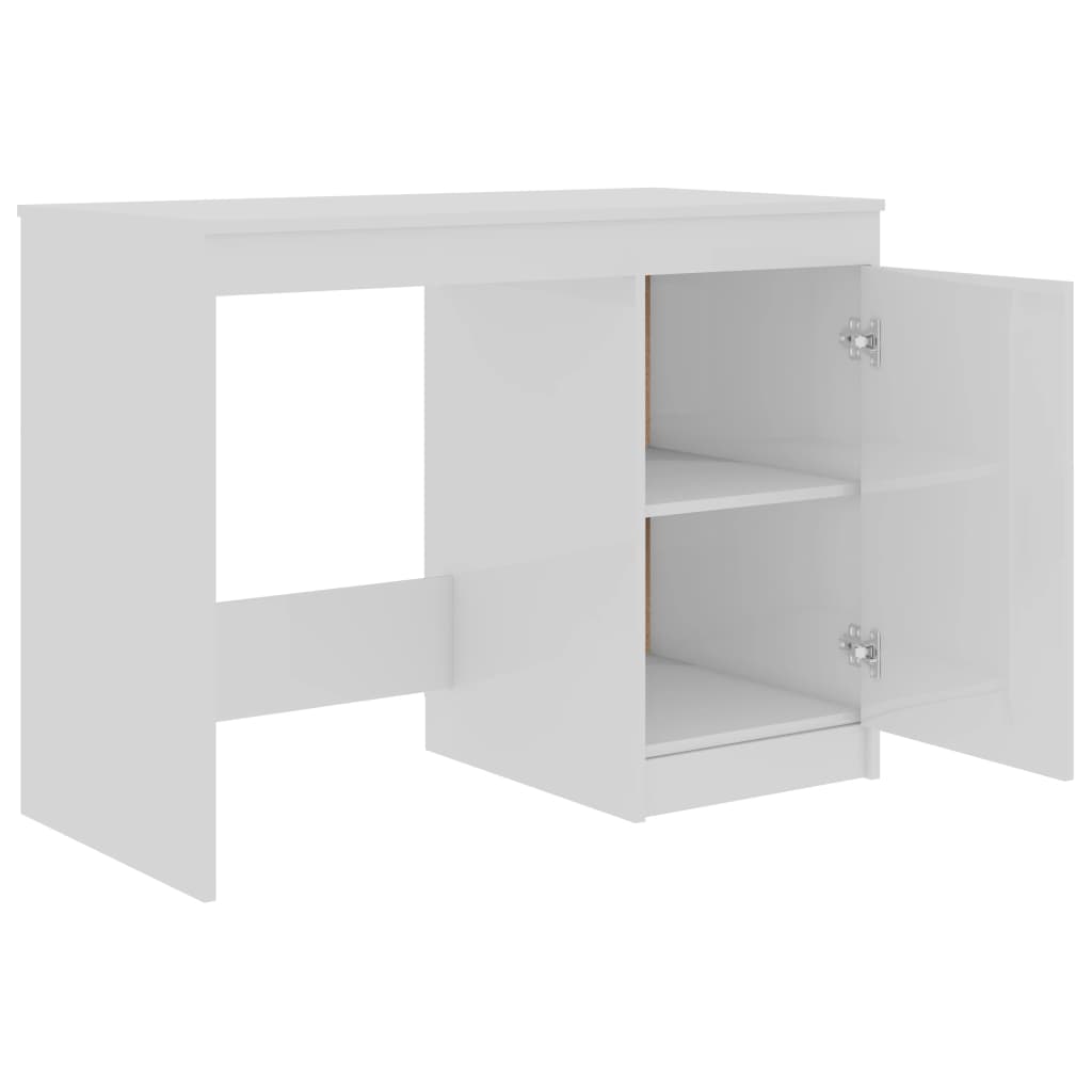 Bureau Blanc brillant 140x50x76 cm Bois d’ingénierie Bureaux vidaXL   