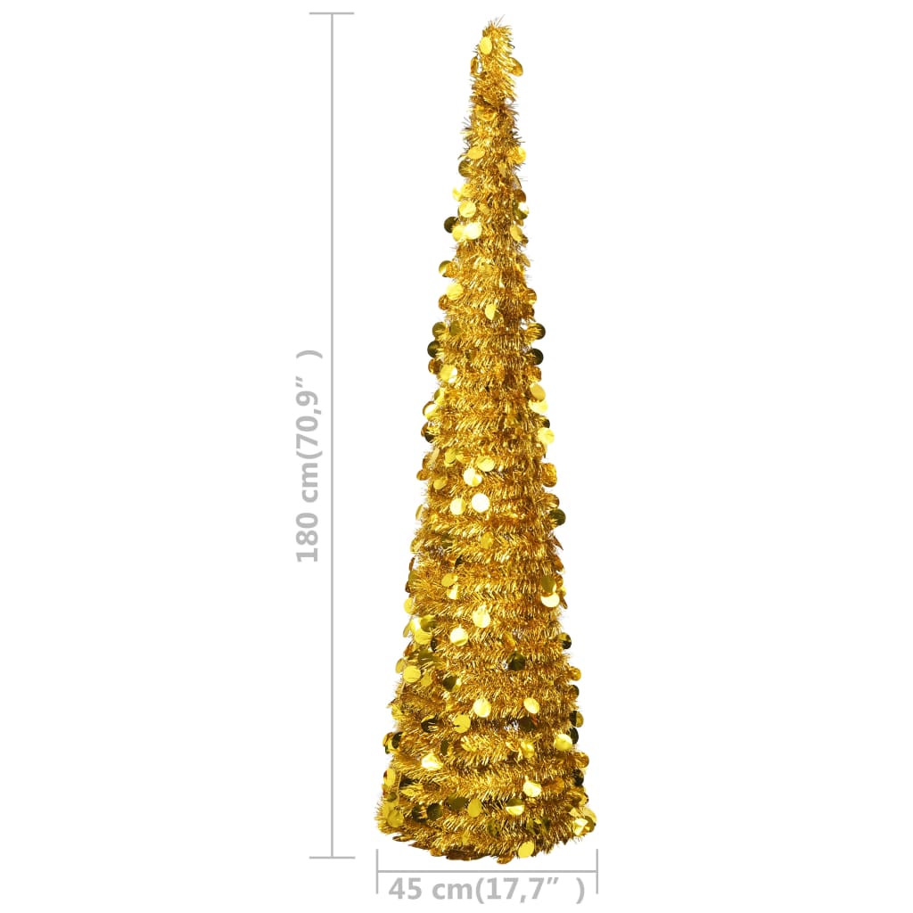 Sapin de Noël artificiel escamotable doré 180 cm PET - Xios Store SNC