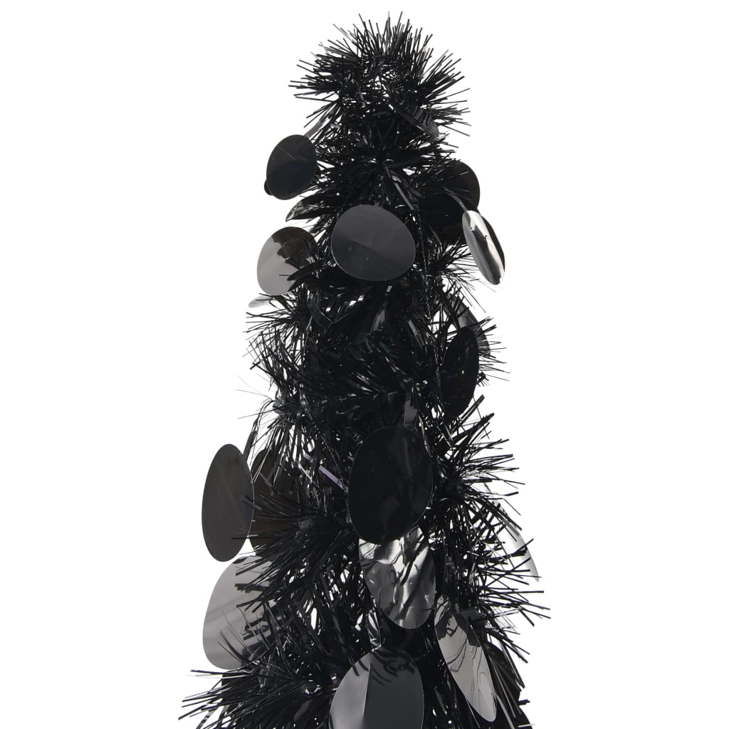 Sapin de Noël artificiel escamotable noir 150 cm PET - Xios Store SNC