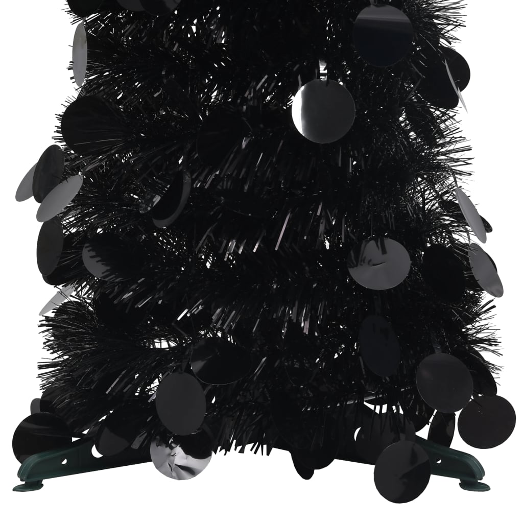 Sapin de Noël artificiel escamotable noir 150 cm PET - Xios Store SNC