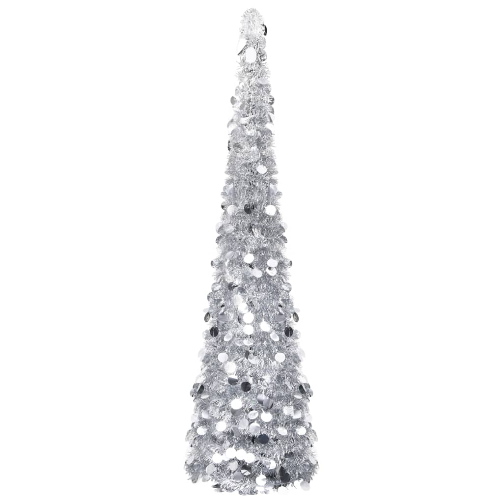 Sapin de Noël artificiel escamotable argenté 180 cm PET - Xios Store SNC