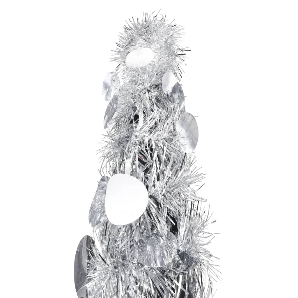 Sapin de Noël artificiel escamotable argenté 180 cm PET - Xios Store SNC