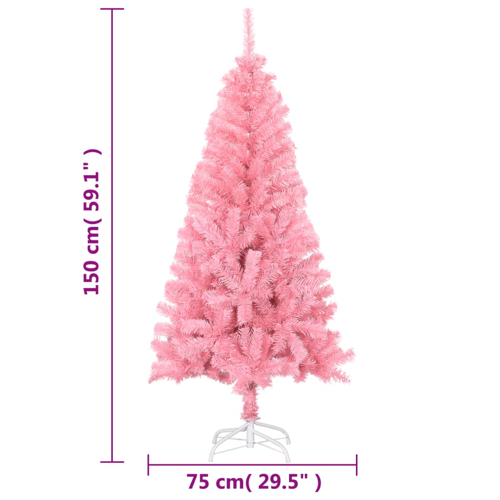 Sapin de Noël artificiel avec support rose 150 cm PVC - Xios Store SNC