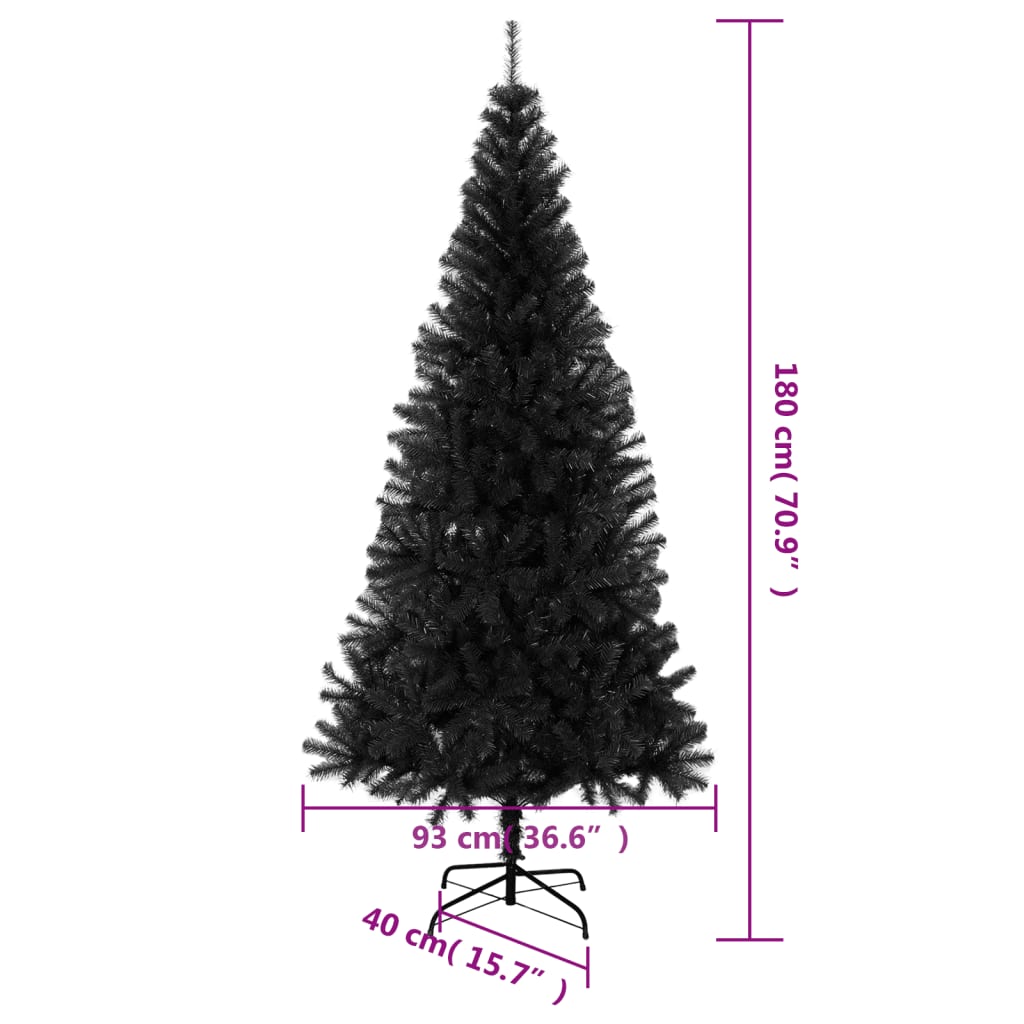 Sapin de Noël artificiel avec support noir 180 cm PVC - Xios Store SNC