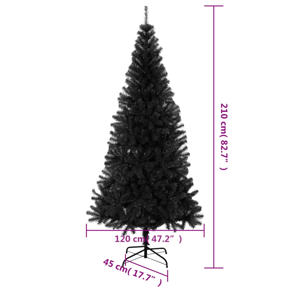 Sapin de Noël artificiel avec support noir 210 cm PVC - Xios Store SNC