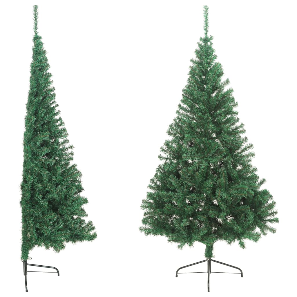 Sapin de Noël artificiel moitié avec support vert 180 cm PVC - Xios Store SNC