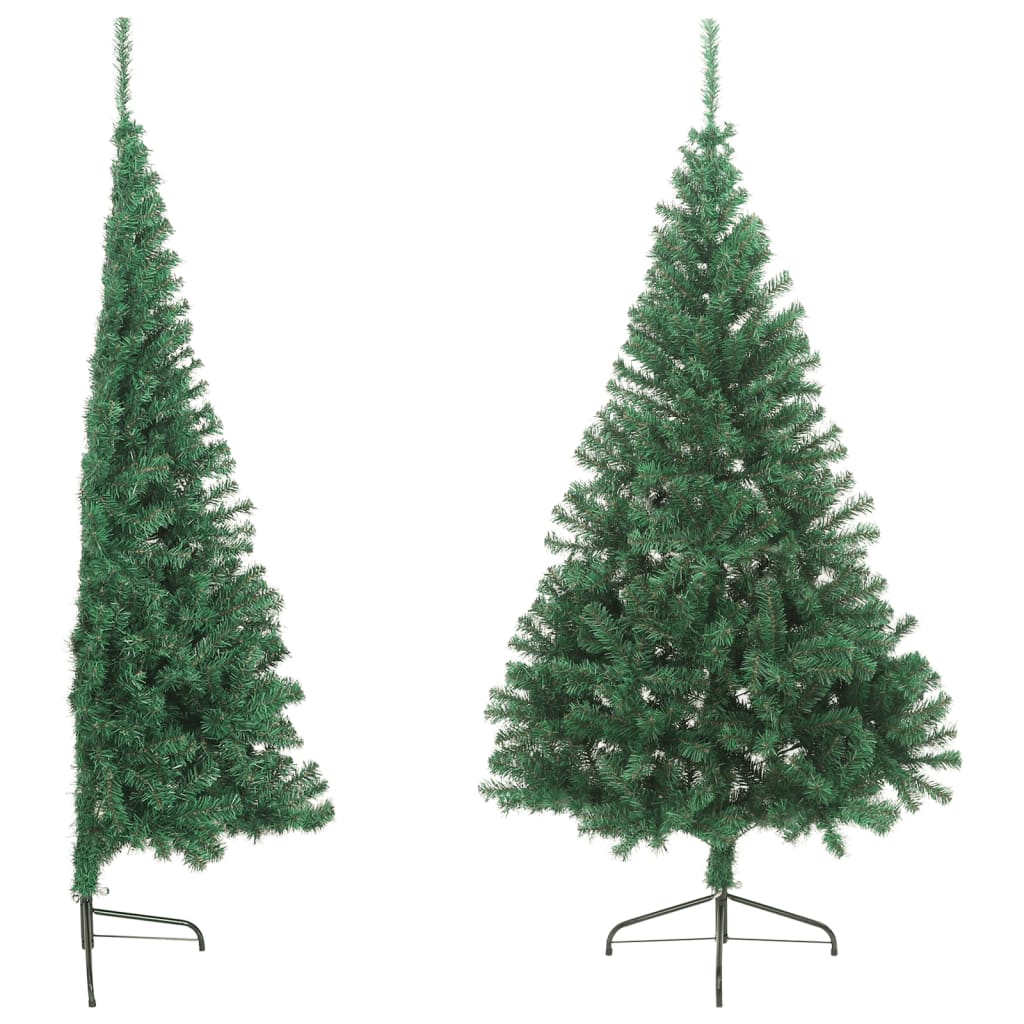 Sapin de Noël artificiel moitié avec support vert 210 cm PVC - Xios Store SNC