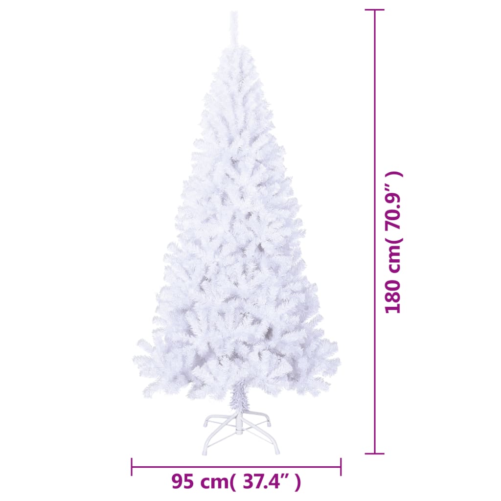 Arbre de Noël artificiel avec branches épaisses blanc 180cm PVC - Xios Store SNC