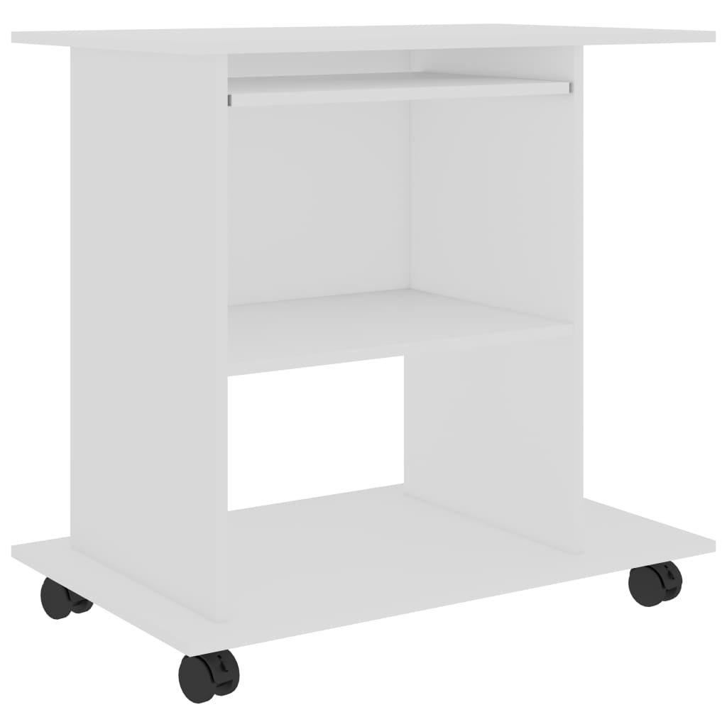 Bureau d'ordinateur Blanc 80x50x75 cm Bois d'ingénierie Bureaux vidaXL   