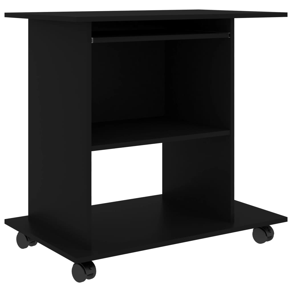 Bureau d'ordinateur Noir 80x50x75 cm Bois d'ingénierie Bureaux vidaXL   