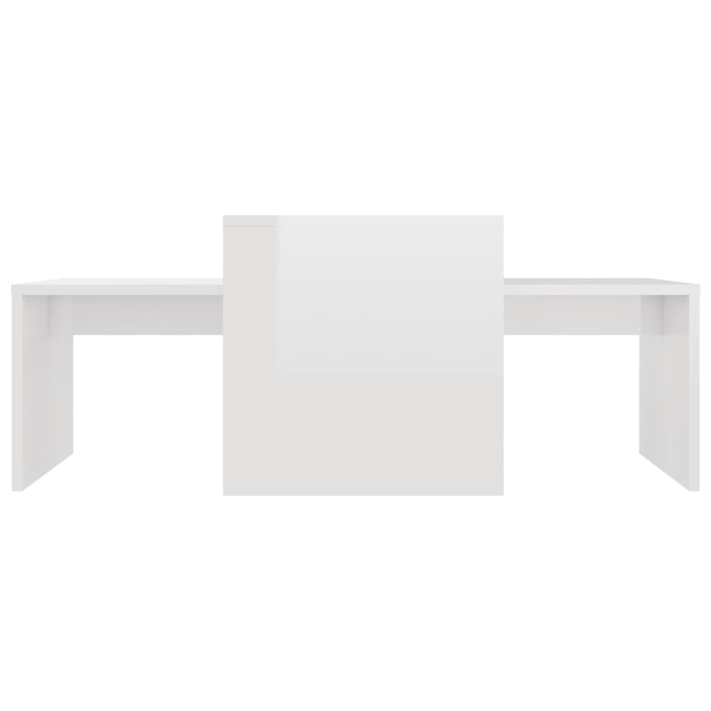 Ensemble de table basse Blanc brillant Bois d’ingénierie Tables basses vidaXL   