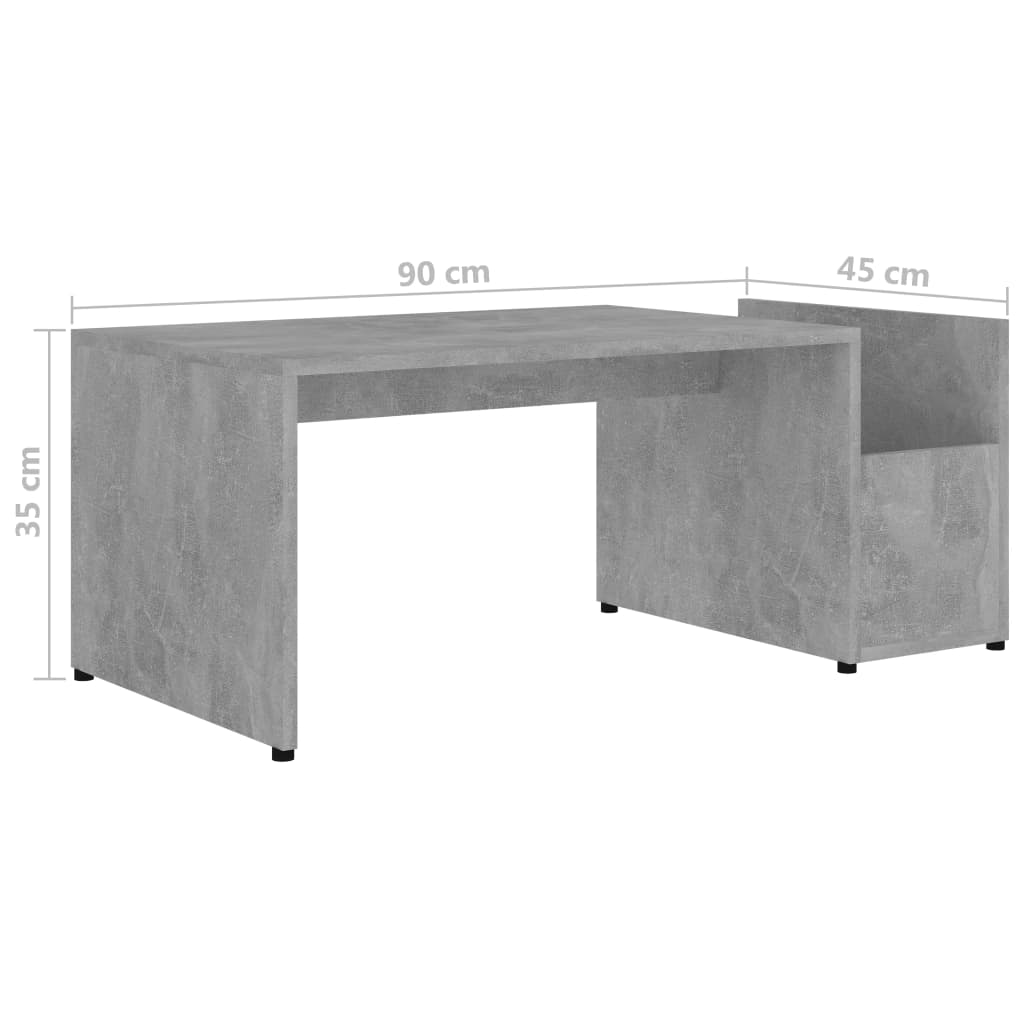 Table basse Gris béton 90x45x35 cm bois d’ingénierie Tables basses vidaXL   