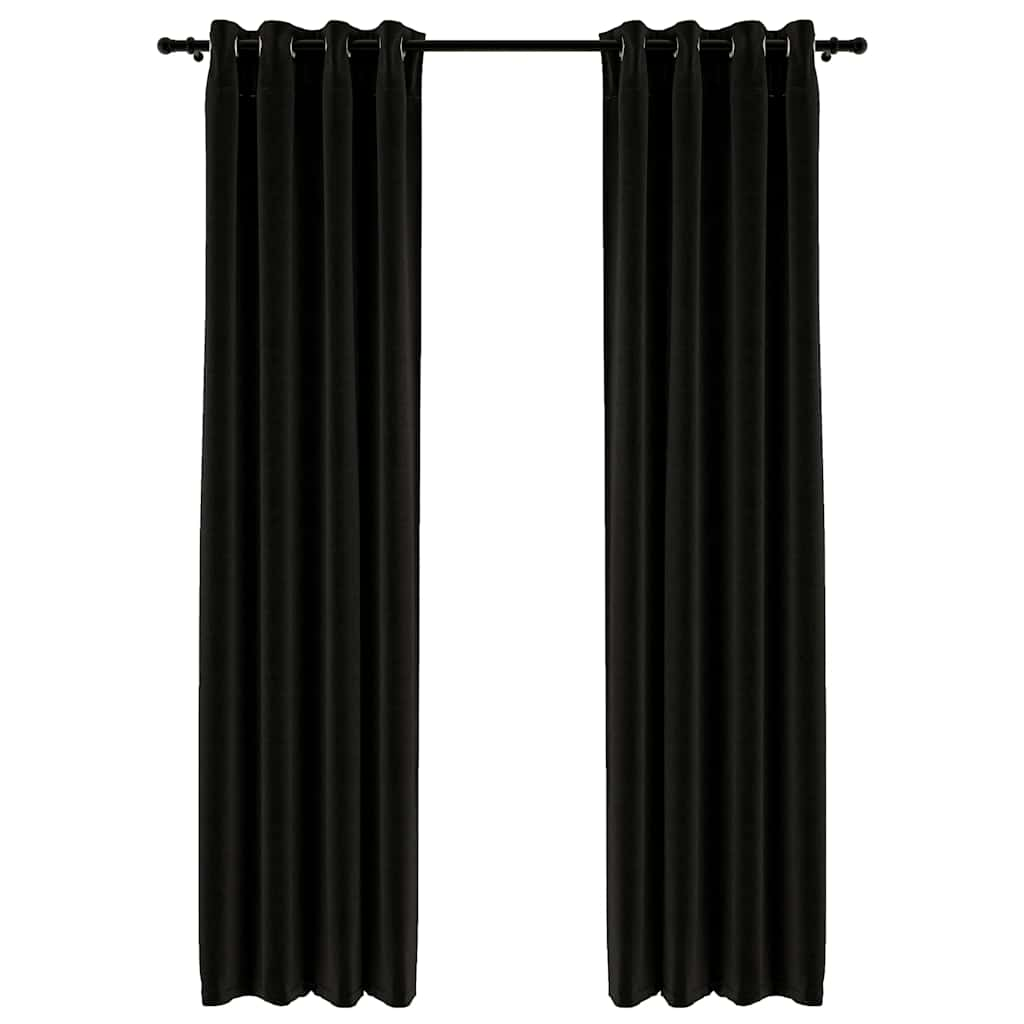 Rideaux occultants Aspect de lin 2 pcs Anthracite 140x245 cm Rideaux vidaXL